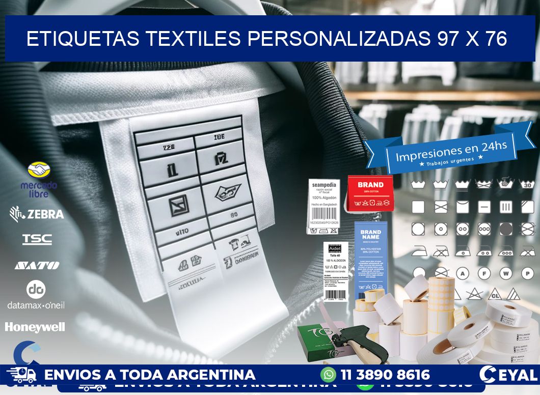 ETIQUETAS TEXTILES PERSONALIZADAS 97 x 76