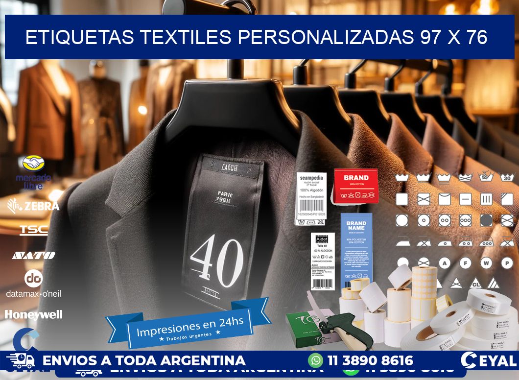 ETIQUETAS TEXTILES PERSONALIZADAS 97 x 76