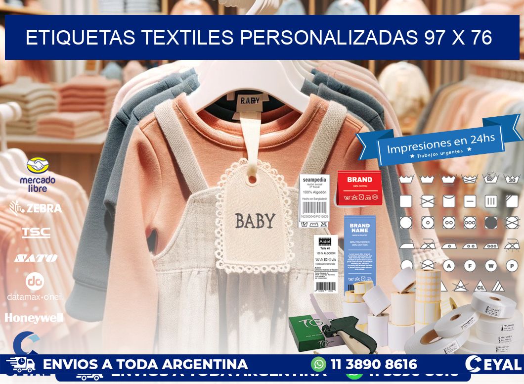 ETIQUETAS TEXTILES PERSONALIZADAS 97 x 76
