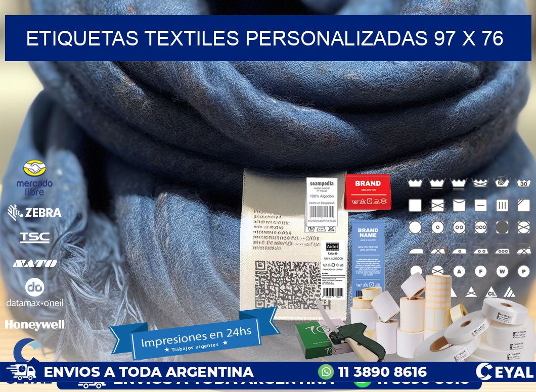 ETIQUETAS TEXTILES PERSONALIZADAS 97 x 76