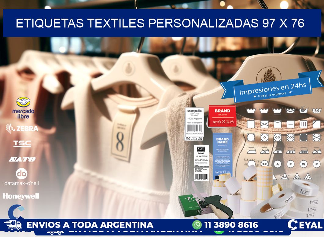 ETIQUETAS TEXTILES PERSONALIZADAS 97 x 76