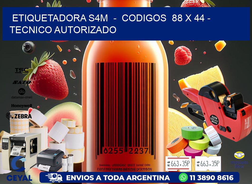 ETIQUETADORA S4M  -  CODIGOS  88 x 44 - TECNICO AUTORIZADO