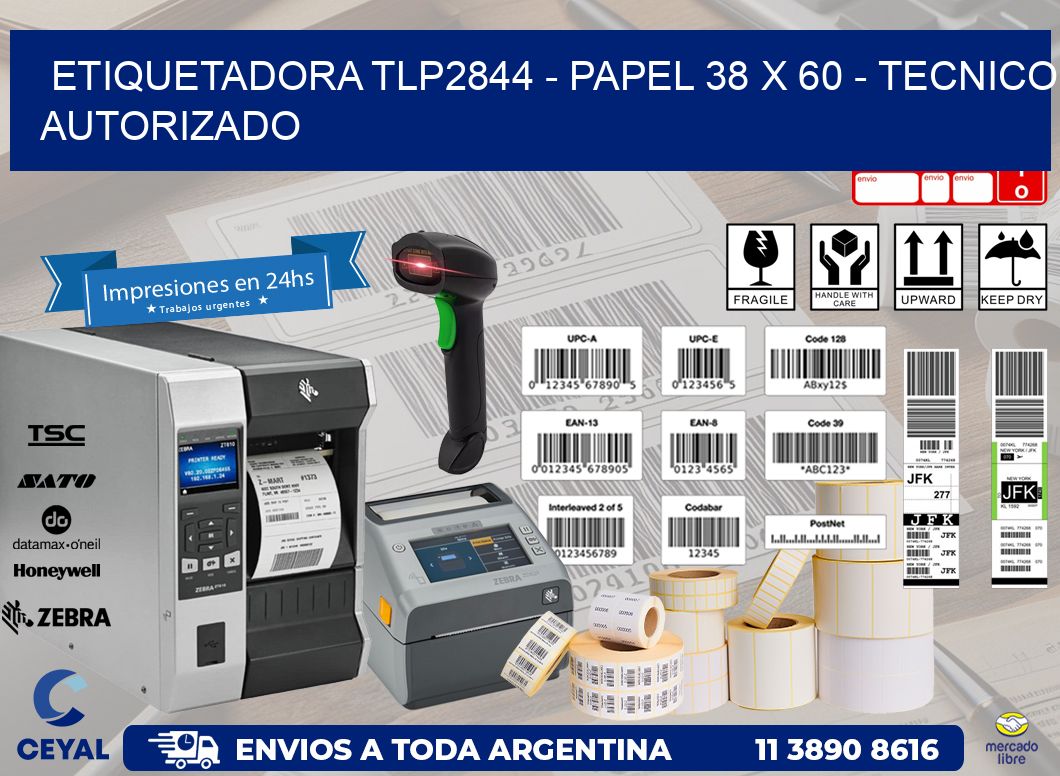 ETIQUETADORA TLP2844 - PAPEL 38 x 60 - TECNICO AUTORIZADO