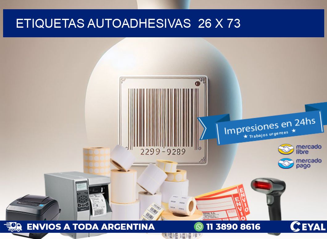 ETIQUETAS AUTOADHESIVAS  26 x 73