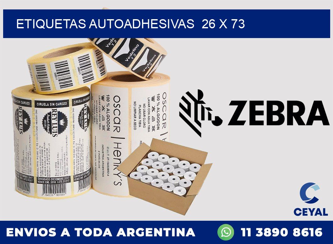 ETIQUETAS AUTOADHESIVAS  26 x 73