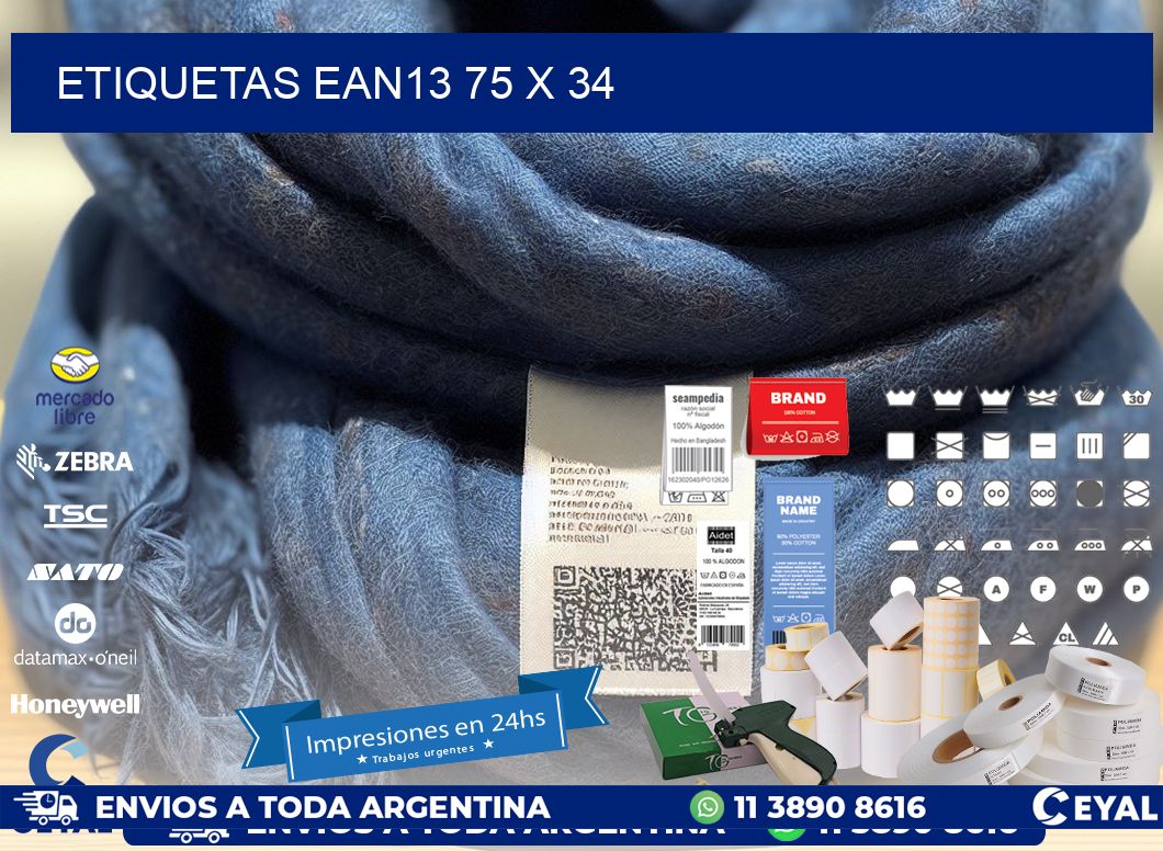 ETIQUETAS EAN13 75 x 34