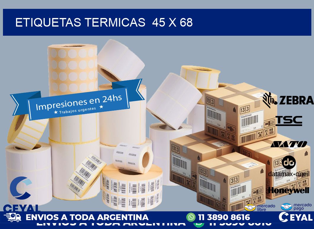 ETIQUETAS TERMICAS 45 x 68