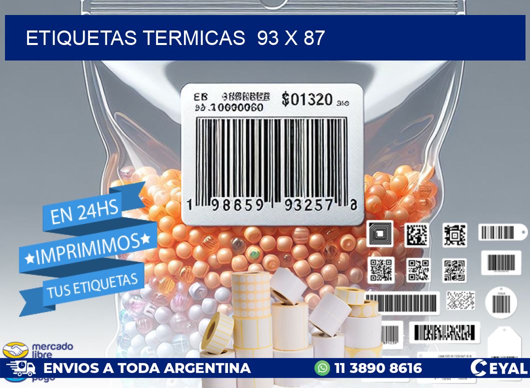 ETIQUETAS TERMICAS 93 x 87