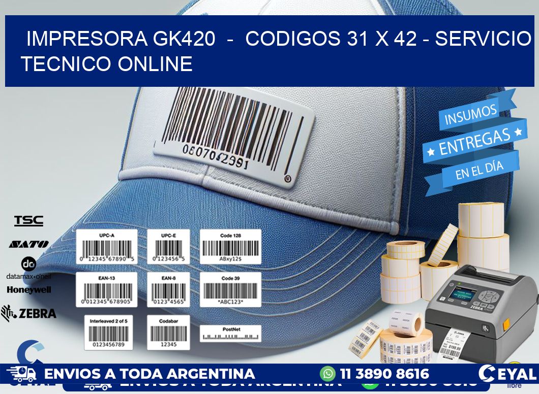 IMPRESORA GK420 - CODIGOS 31 x 42 - SERVICIO TECNICO ONLINE