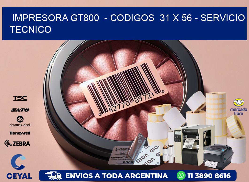 IMPRESORA GT800  - CODIGOS  31 x 56 - SERVICIO TECNICO