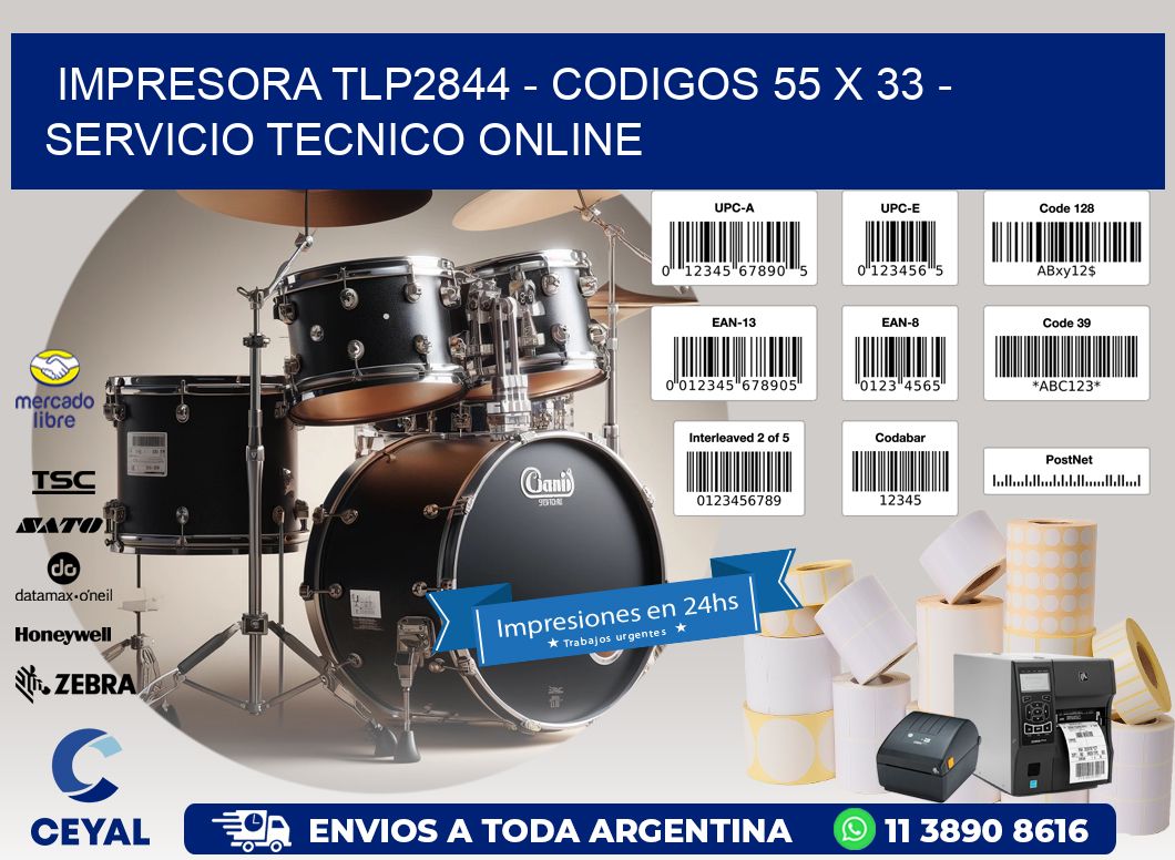 IMPRESORA TLP2844 - CODIGOS 55 x 33 - SERVICIO TECNICO ONLINE