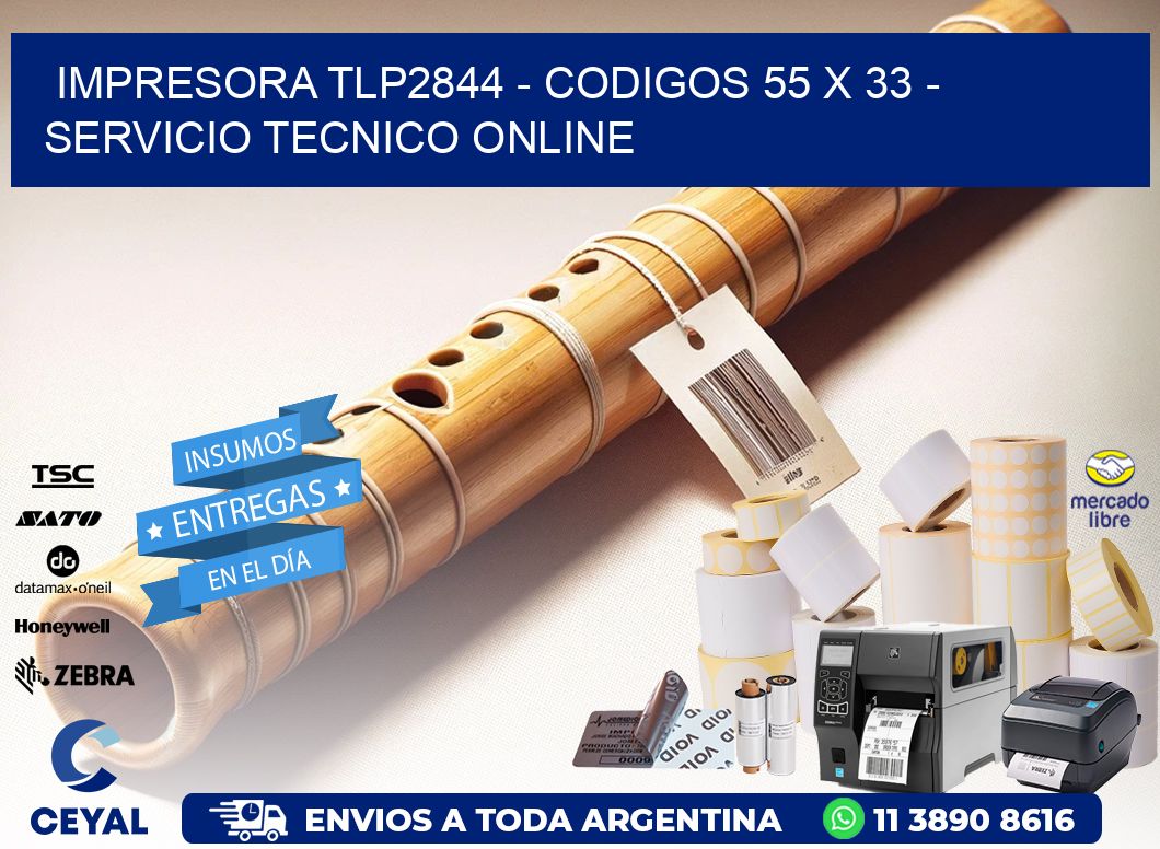 IMPRESORA TLP2844 - CODIGOS 55 x 33 - SERVICIO TECNICO ONLINE