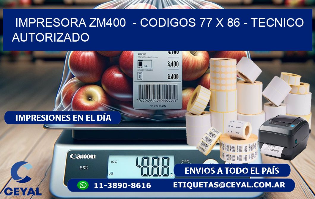 IMPRESORA ZM400  - CODIGOS 77 x 86 - TECNICO AUTORIZADO