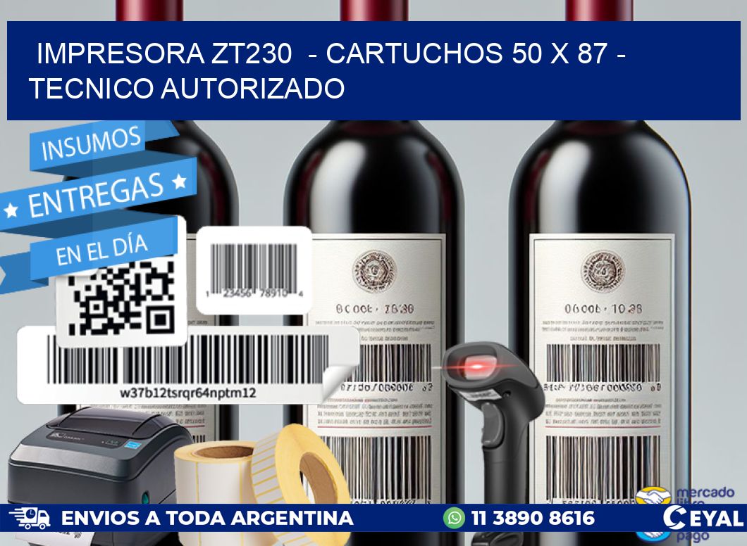 IMPRESORA ZT230  - CARTUCHOS 50 x 87 - TECNICO AUTORIZADO