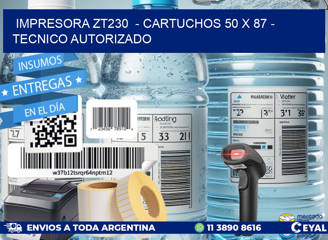IMPRESORA ZT230  - CARTUCHOS 50 x 87 - TECNICO AUTORIZADO
