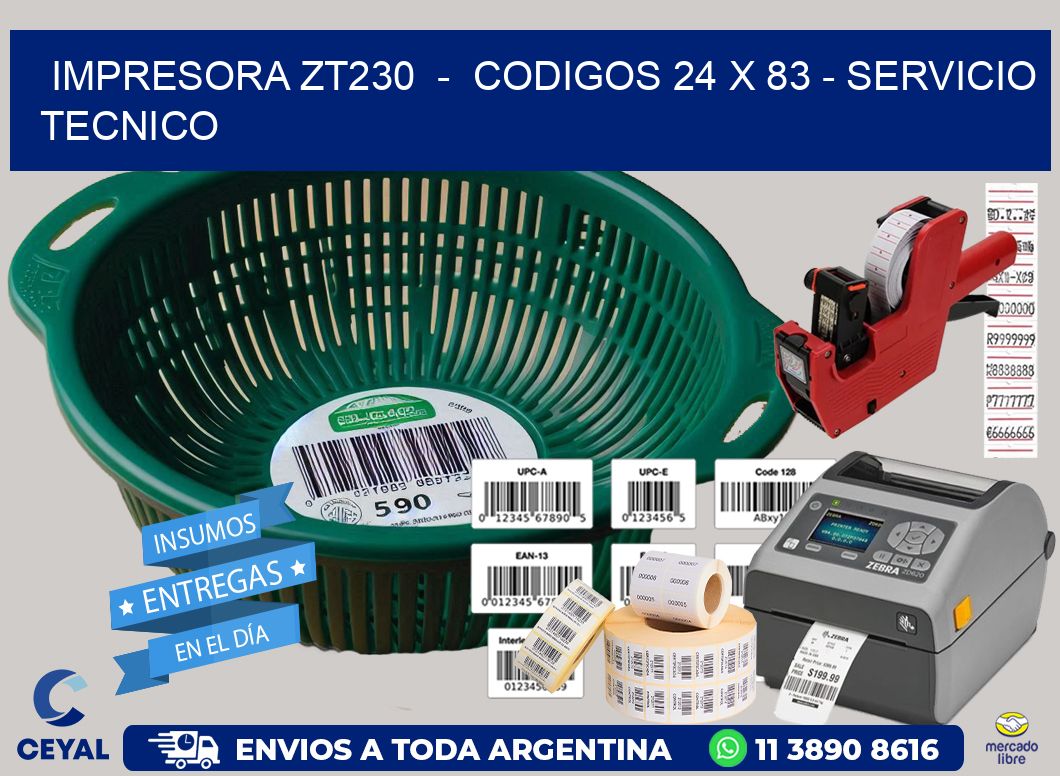 IMPRESORA ZT230  -  CODIGOS 24 x 83 - SERVICIO TECNICO