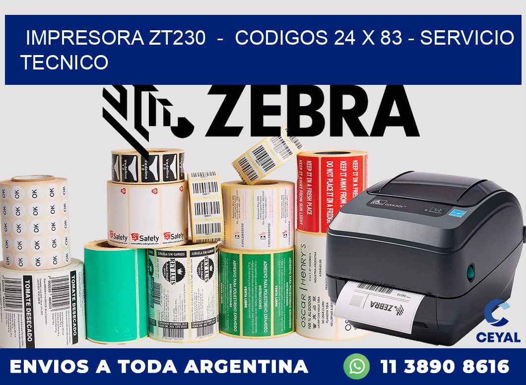 IMPRESORA ZT230  -  CODIGOS 24 x 83 - SERVICIO TECNICO