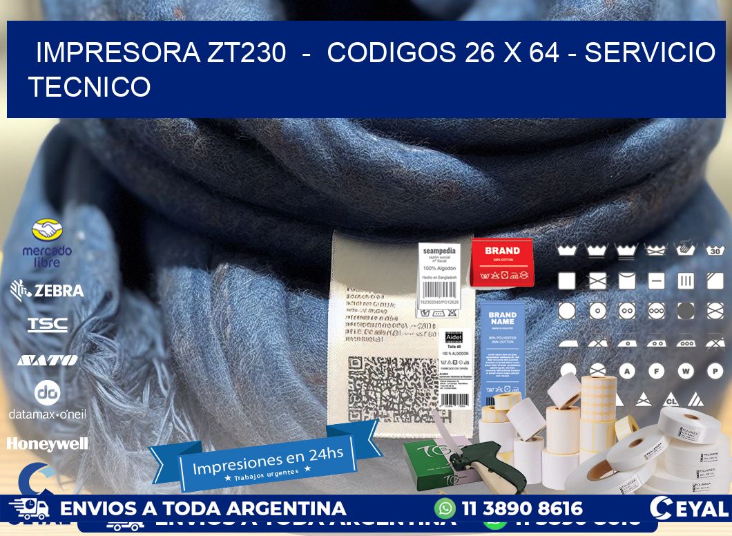 IMPRESORA ZT230  -  CODIGOS 26 x 64 - SERVICIO TECNICO