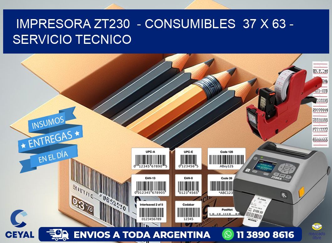 IMPRESORA ZT230 - CONSUMIBLES 37 x 63 - SERVICIO TECNICO