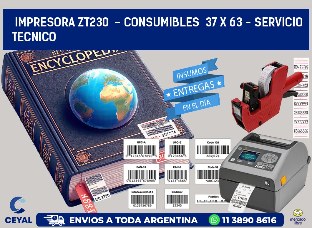 IMPRESORA ZT230 - CONSUMIBLES 37 x 63 - SERVICIO TECNICO