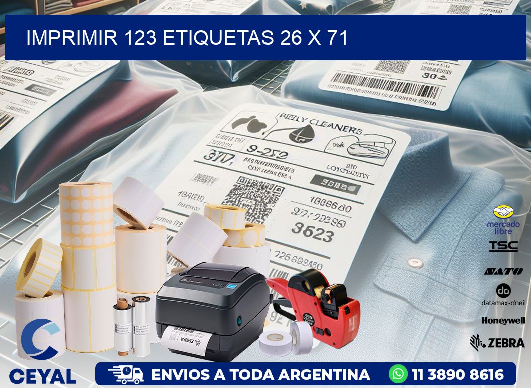 IMPRIMIR 123 ETIQUETAS 26 x 71
