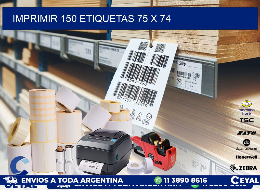IMPRIMIR 150 ETIQUETAS 75 x 74