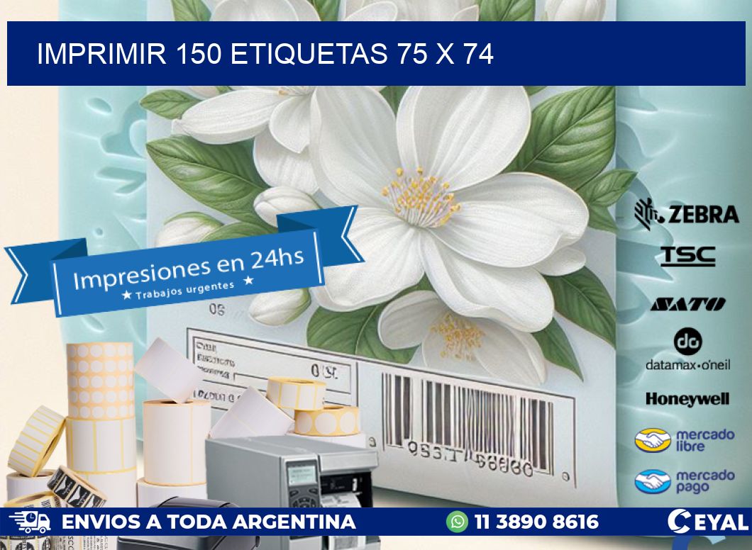 IMPRIMIR 150 ETIQUETAS 75 x 74