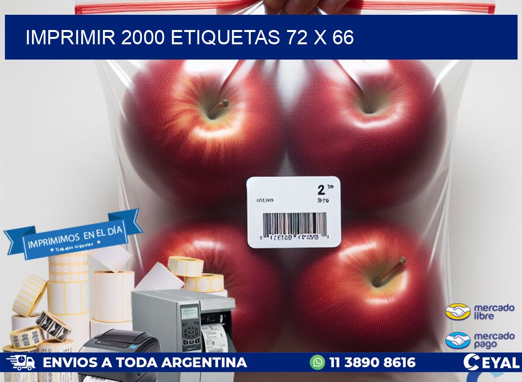 IMPRIMIR 2000 ETIQUETAS 72 x 66