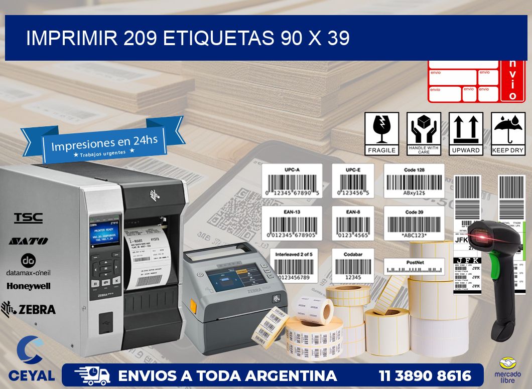 IMPRIMIR 209 ETIQUETAS 90 x 39