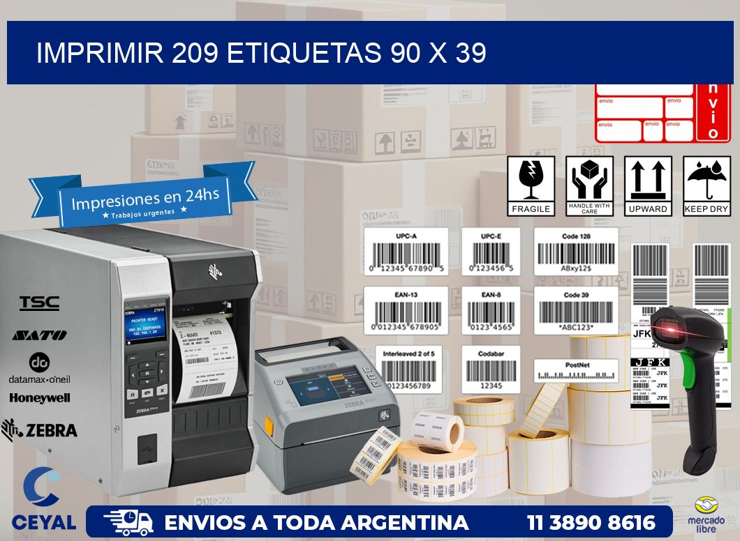 IMPRIMIR 209 ETIQUETAS 90 x 39