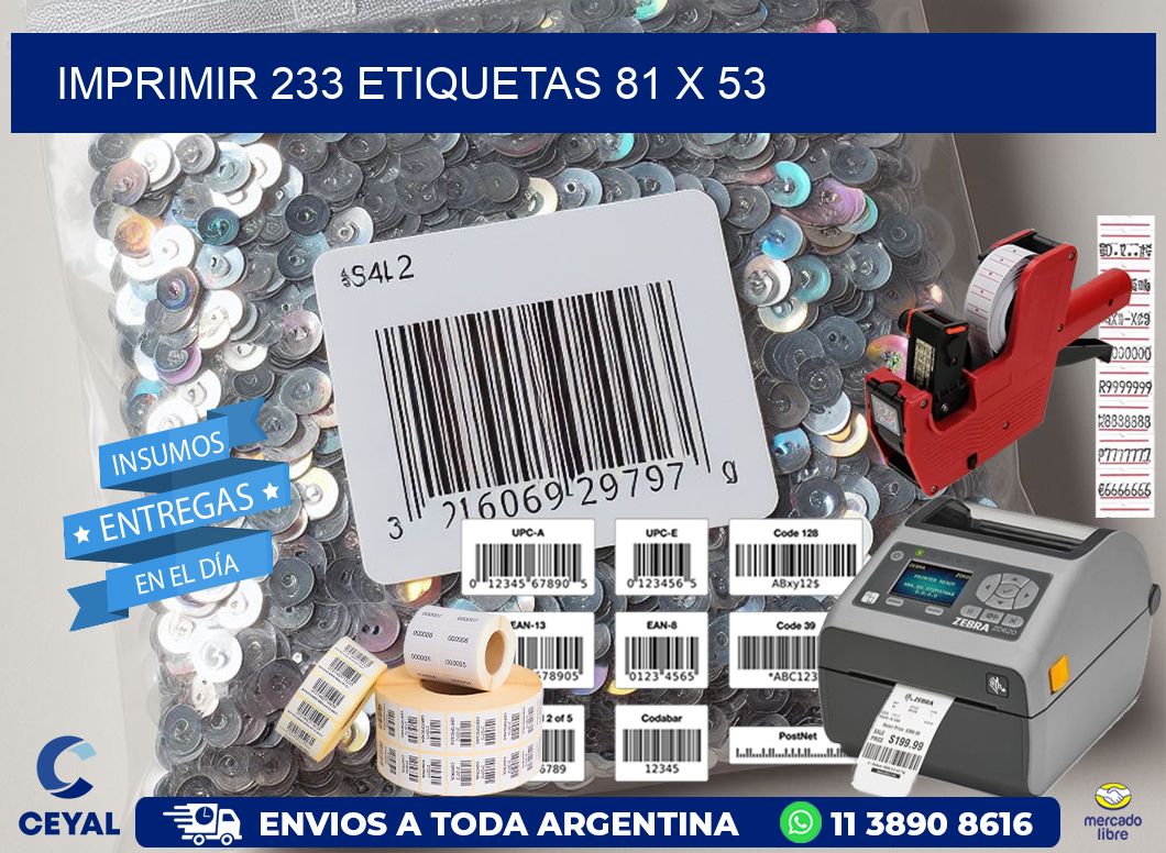 IMPRIMIR 233 ETIQUETAS 81 x 53