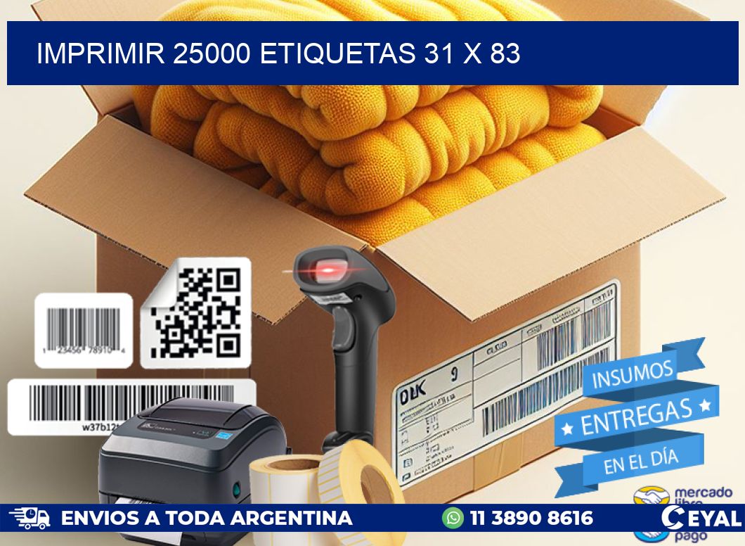 IMPRIMIR 25000 ETIQUETAS 31 x 83