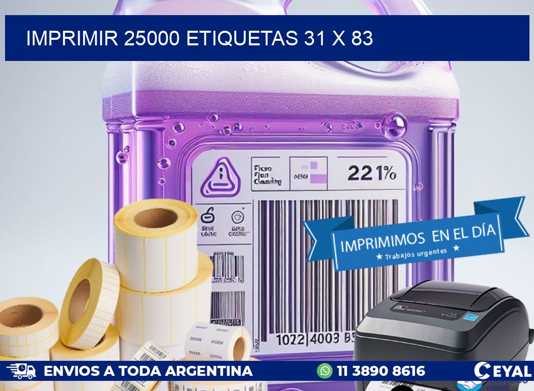 IMPRIMIR 25000 ETIQUETAS 31 x 83