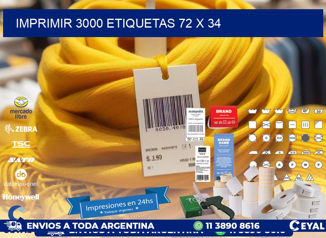 IMPRIMIR 3000 ETIQUETAS 72 x 34