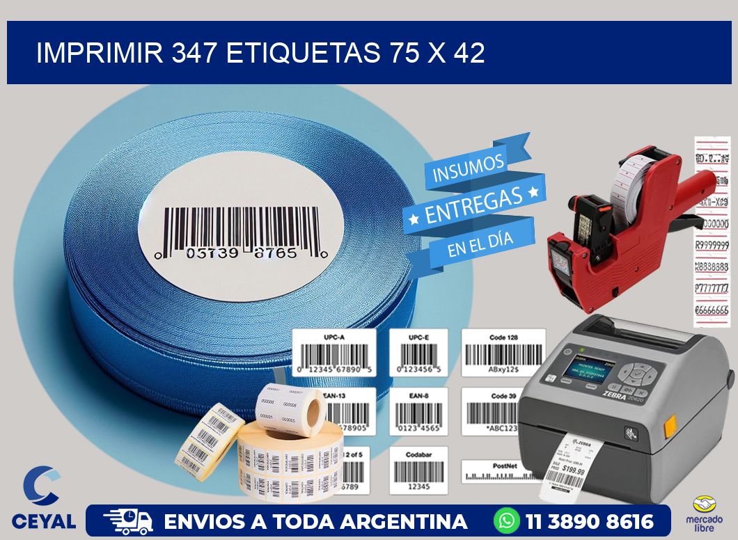 IMPRIMIR 347 ETIQUETAS 75 x 42
