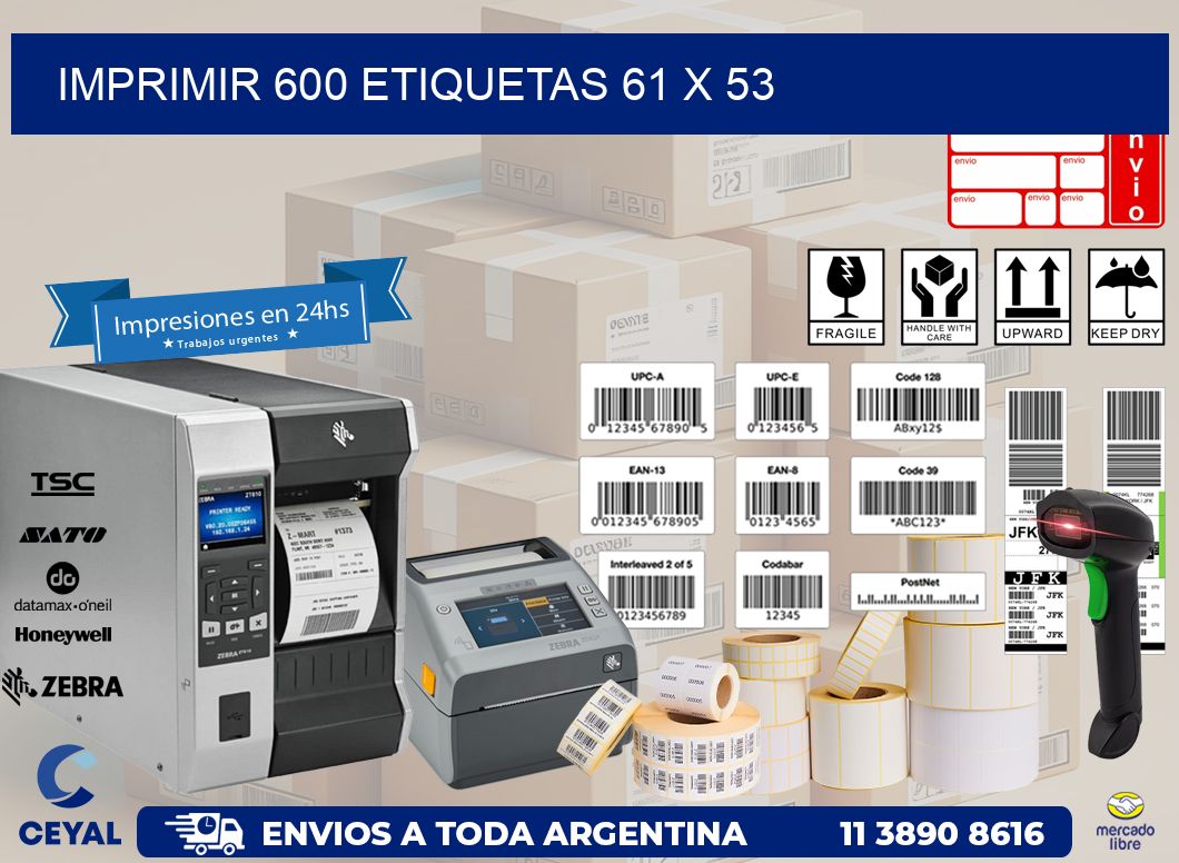 IMPRIMIR 600 ETIQUETAS 61 x 53