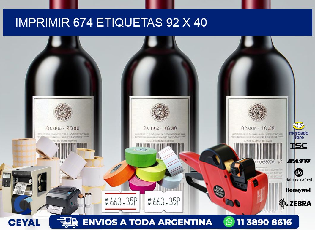 IMPRIMIR 674 ETIQUETAS 92 x 40