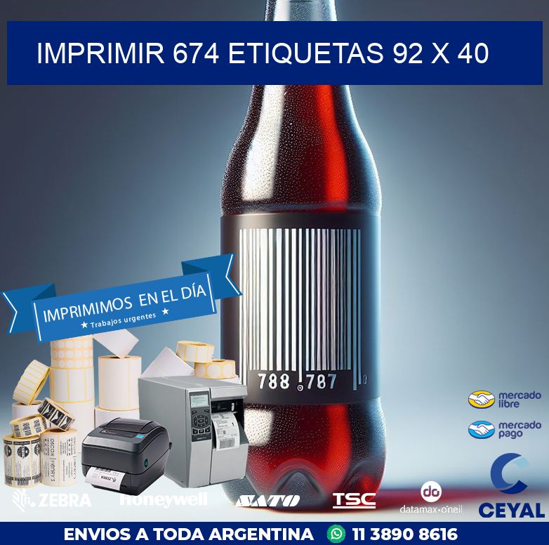 IMPRIMIR 674 ETIQUETAS 92 x 40
