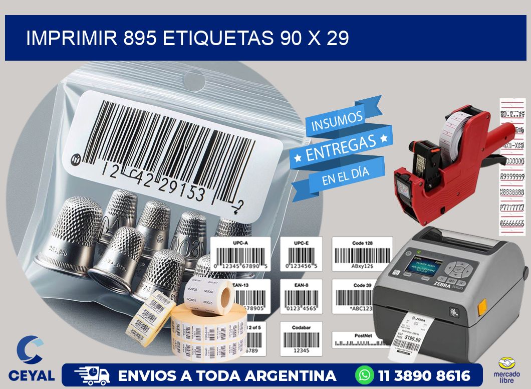 IMPRIMIR 895 ETIQUETAS 90 x 29