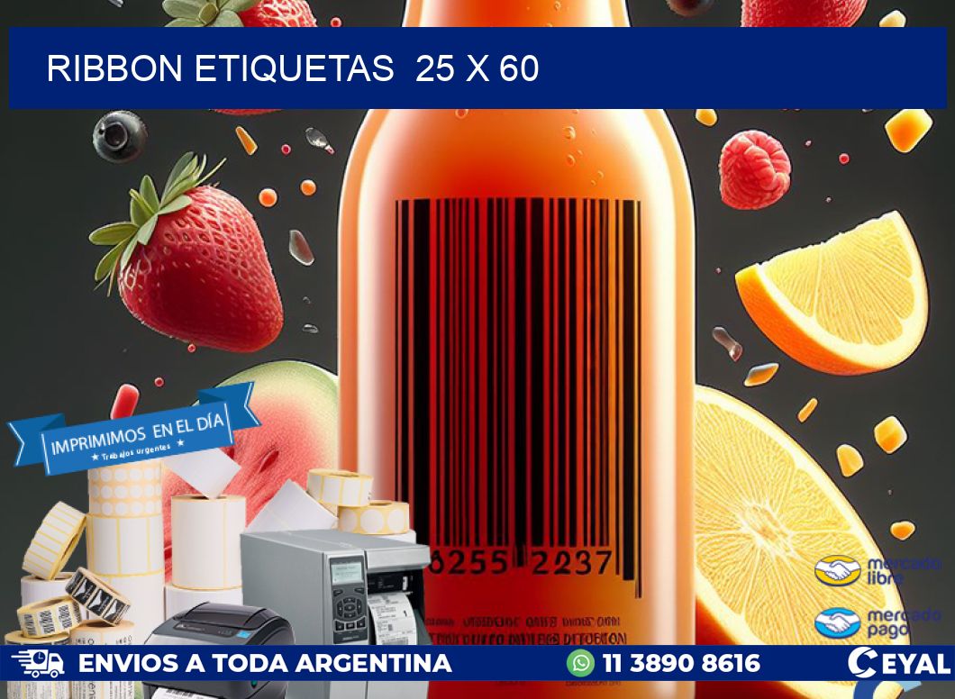 RIBBON ETIQUETAS  25 x 60