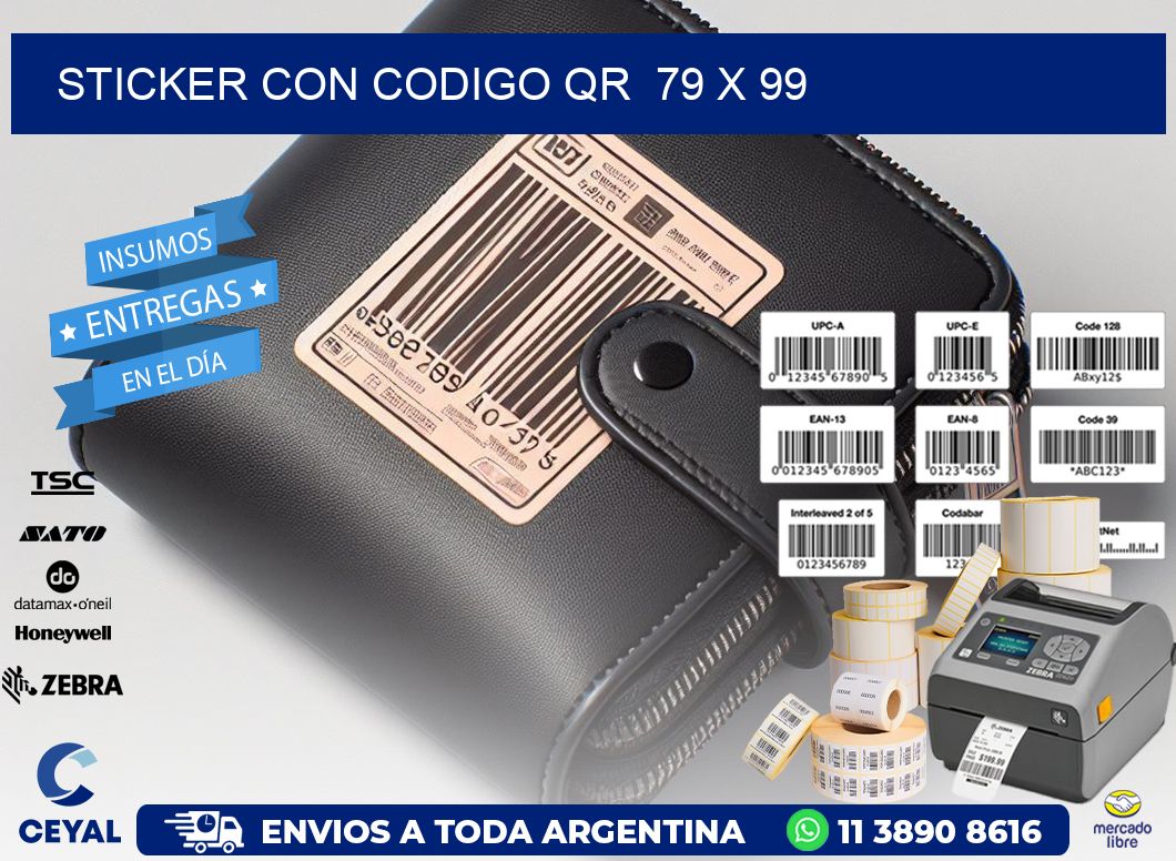 STICKER CON CODIGO QR  79 x 99