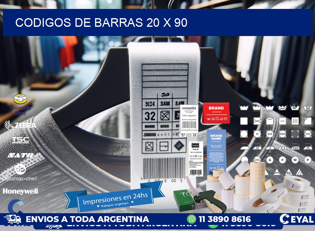 codigos de barras 20 x 90