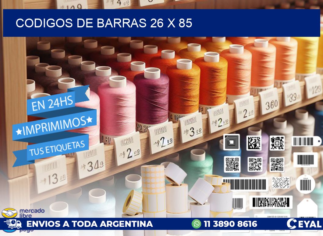 codigos de barras 26 x 85