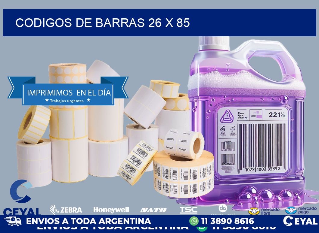codigos de barras 26 x 85
