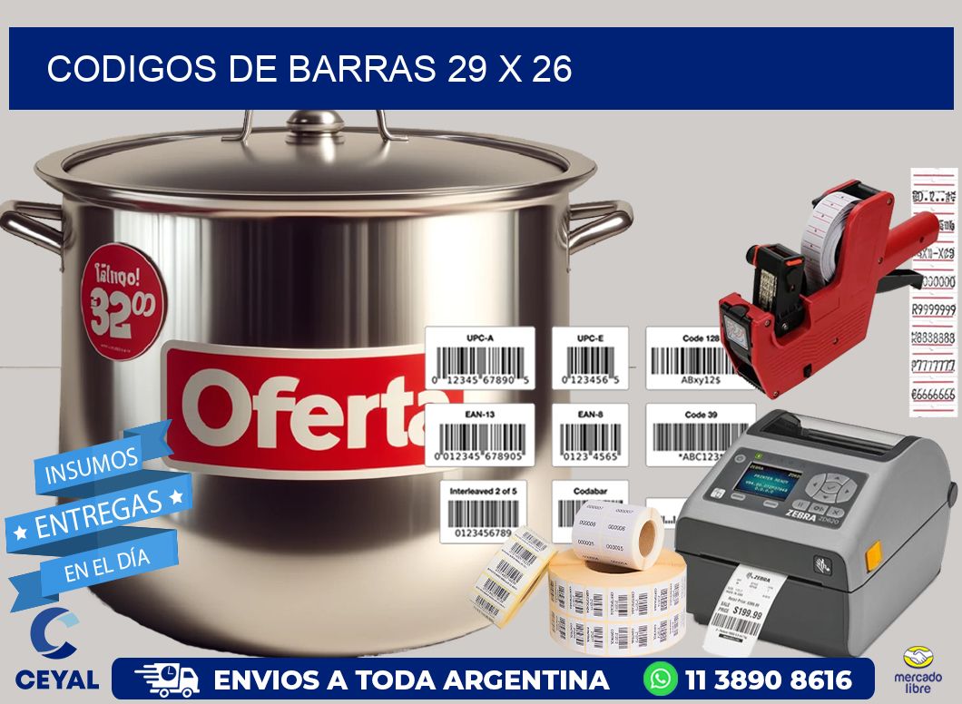 codigos de barras 29 x 26
