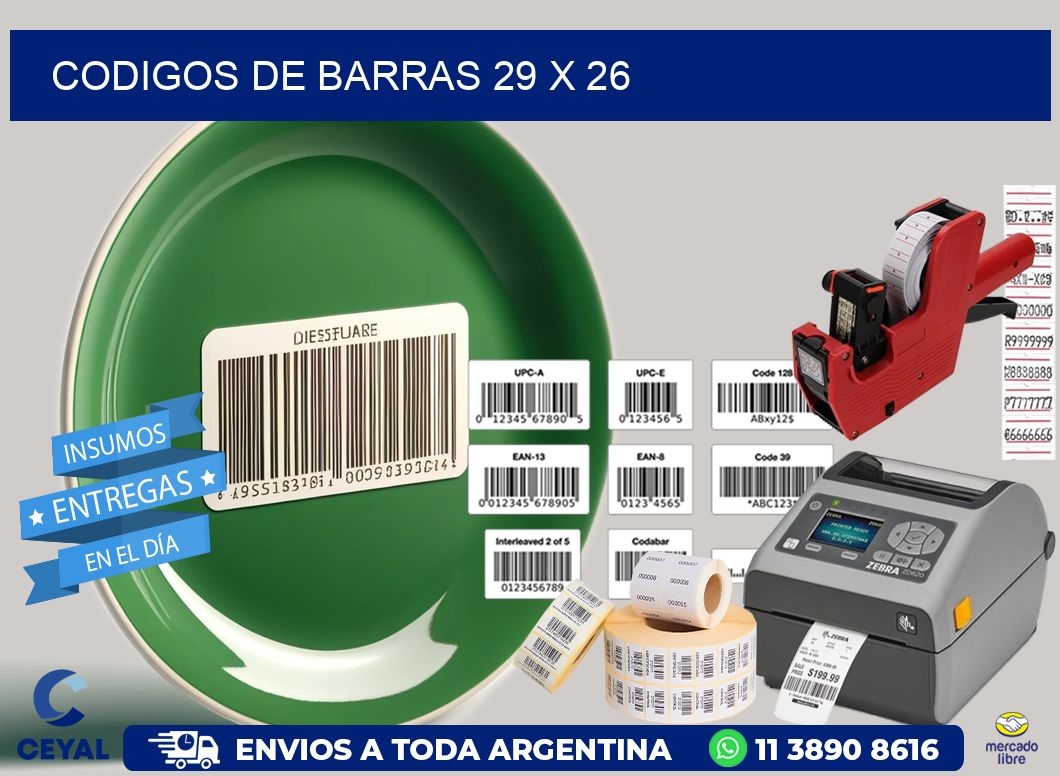 codigos de barras 29 x 26