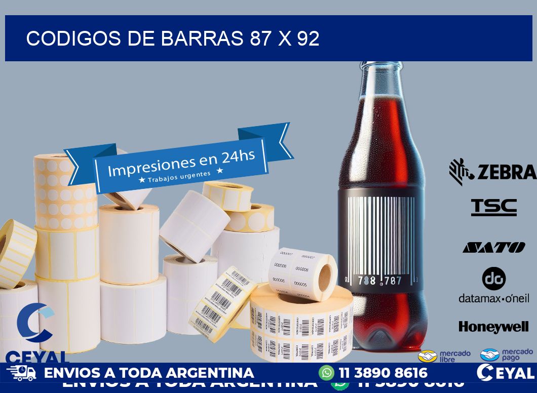 codigos de barras 87 x 92