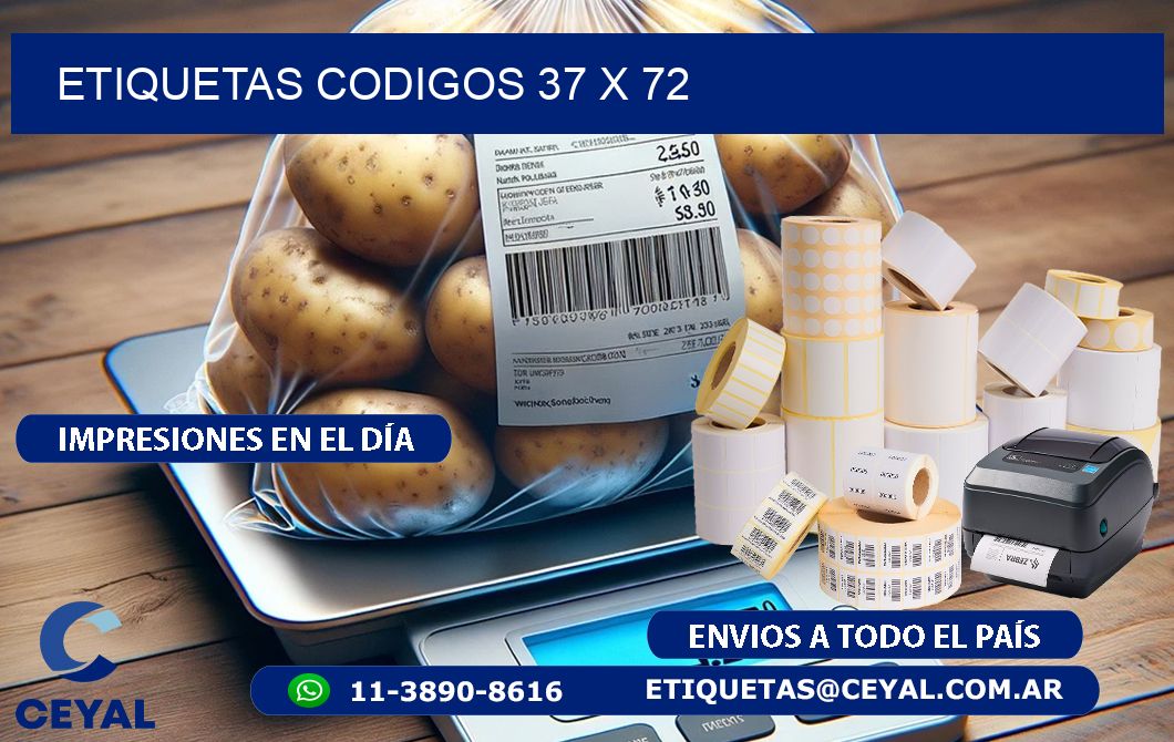 etiquetas codigos 37 x 72