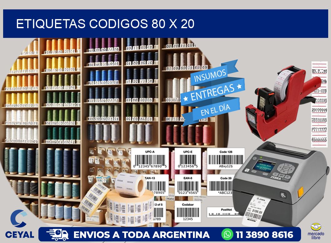 etiquetas codigos 80 x 20