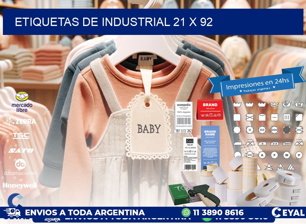 etiquetas de industrial 21 x 92